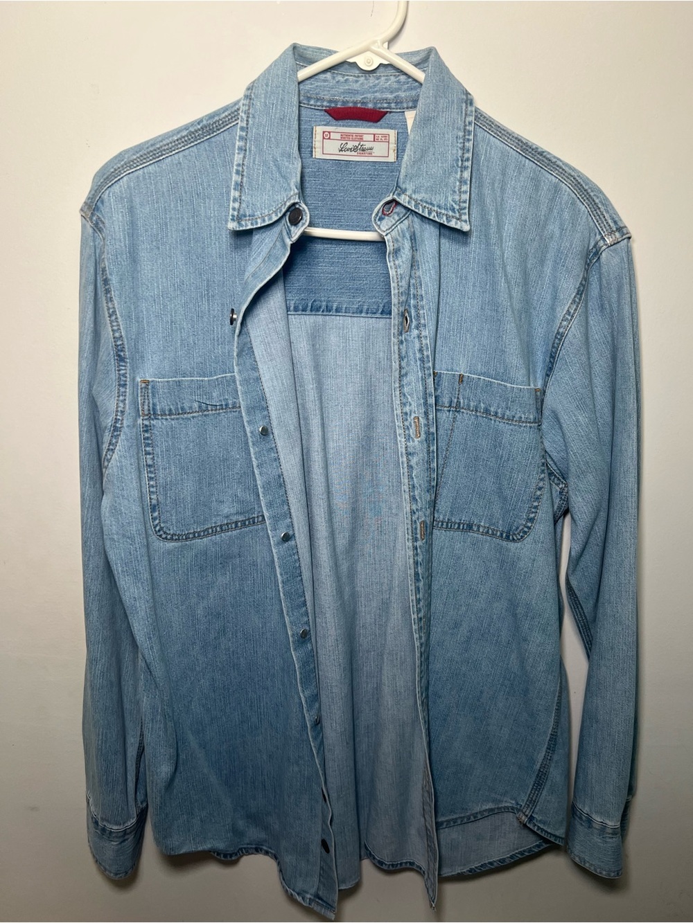 Levi Strauss Signature Light Wash Denim Button Down Shirt Size S - Picture 4 of 16